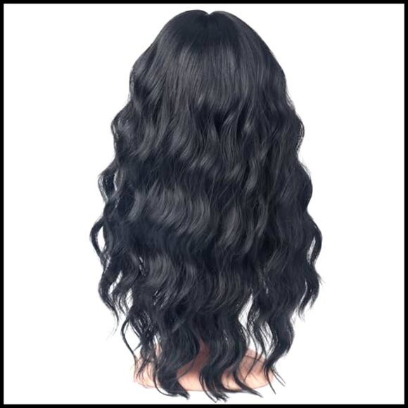 Synthetic Wavy Wig with Bangs Glueless Heat Resistant Long Hair Party Wear main image 7